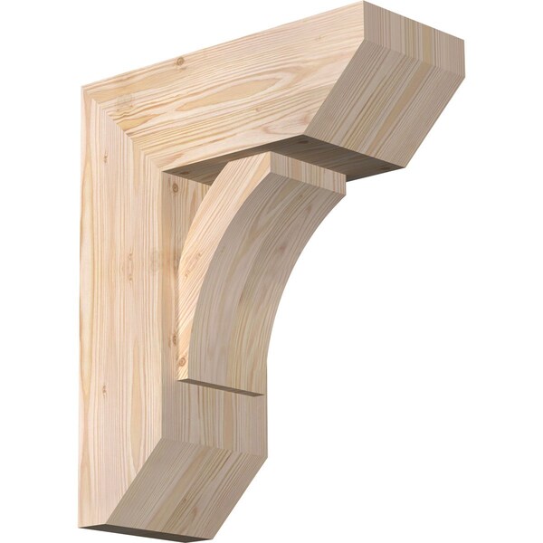 Ekena Millwork Thorton Slat Smooth Bracket w/ Offset Brace, Douglas Fir, 7 1/2"W x 18"D x 22"H BKT0806X18X22THR06SDF - main